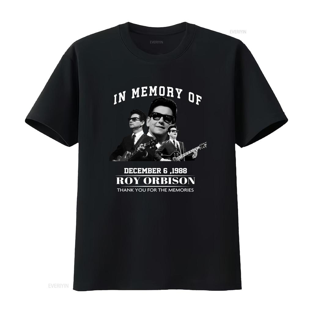Roy Orbison Tribute T Shirt In Memory Of December 6 1988 Thank You For The Memories Sizes S 5XL vintage Washed Casual