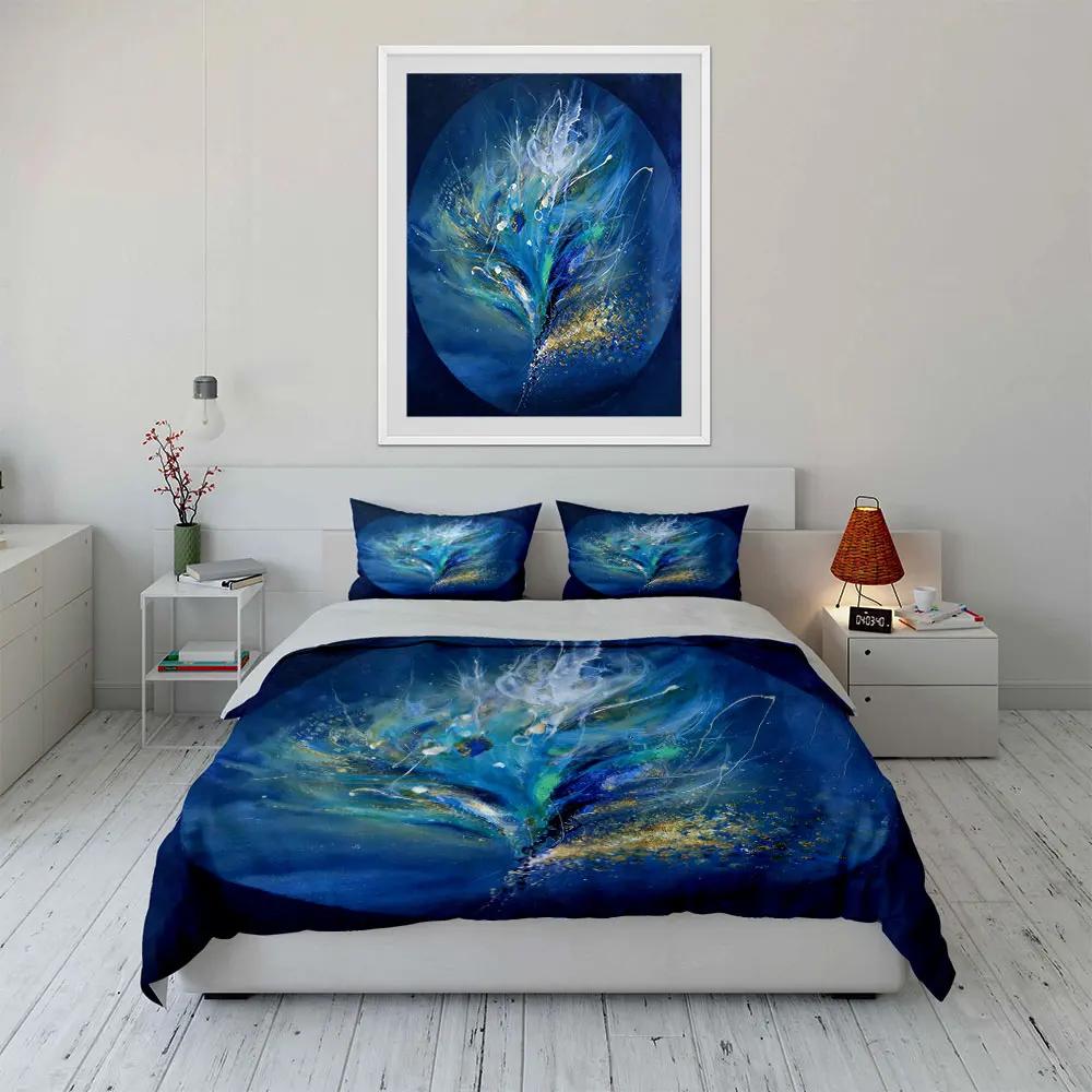 Abstract Blue Decorative Set Soft Comfortable Duvet Cover Bedding Set Included 1*Duvet Cover & 2*Pillowcases gift