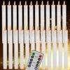 Flameless Ivory Taper Candles Flickering with 10-Key Remote Led Warm 3D Wick Light Window Candles Christmas Home Wedding Decor