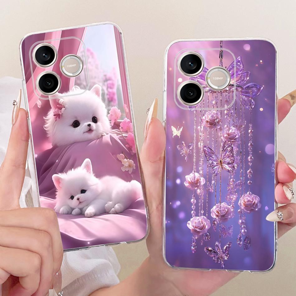 Для Honor 600 Lite Honor600 2026 Милый Цветок Бабочка Кошка Расписной Чехол Для Honor 600 600Lite 5G Мягкий Силикон ТПУ Чехлы для Телефона