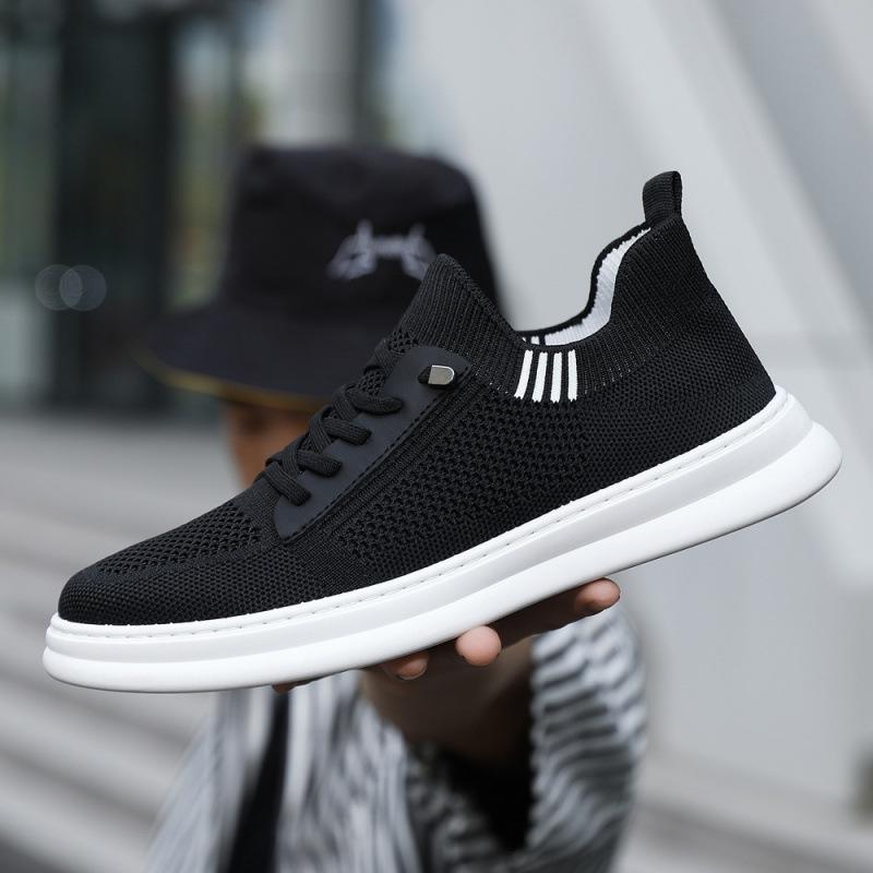 Комплект мужской обуви летняя дышащая тонкая обувь из плетеной сетки, мужская черная универсальная повседневная спортивная обувь