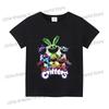 Футболка Smilings Critters для детей с принтом мультяшных персонажей, одежда с коротким рукавом, детская летняя, белая, черная основа, повседневные топы