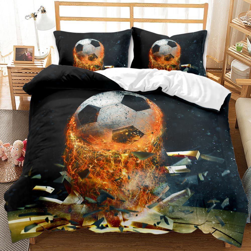 Sports Football Digital Printing eBay Quilt Set Three-piece Bedding