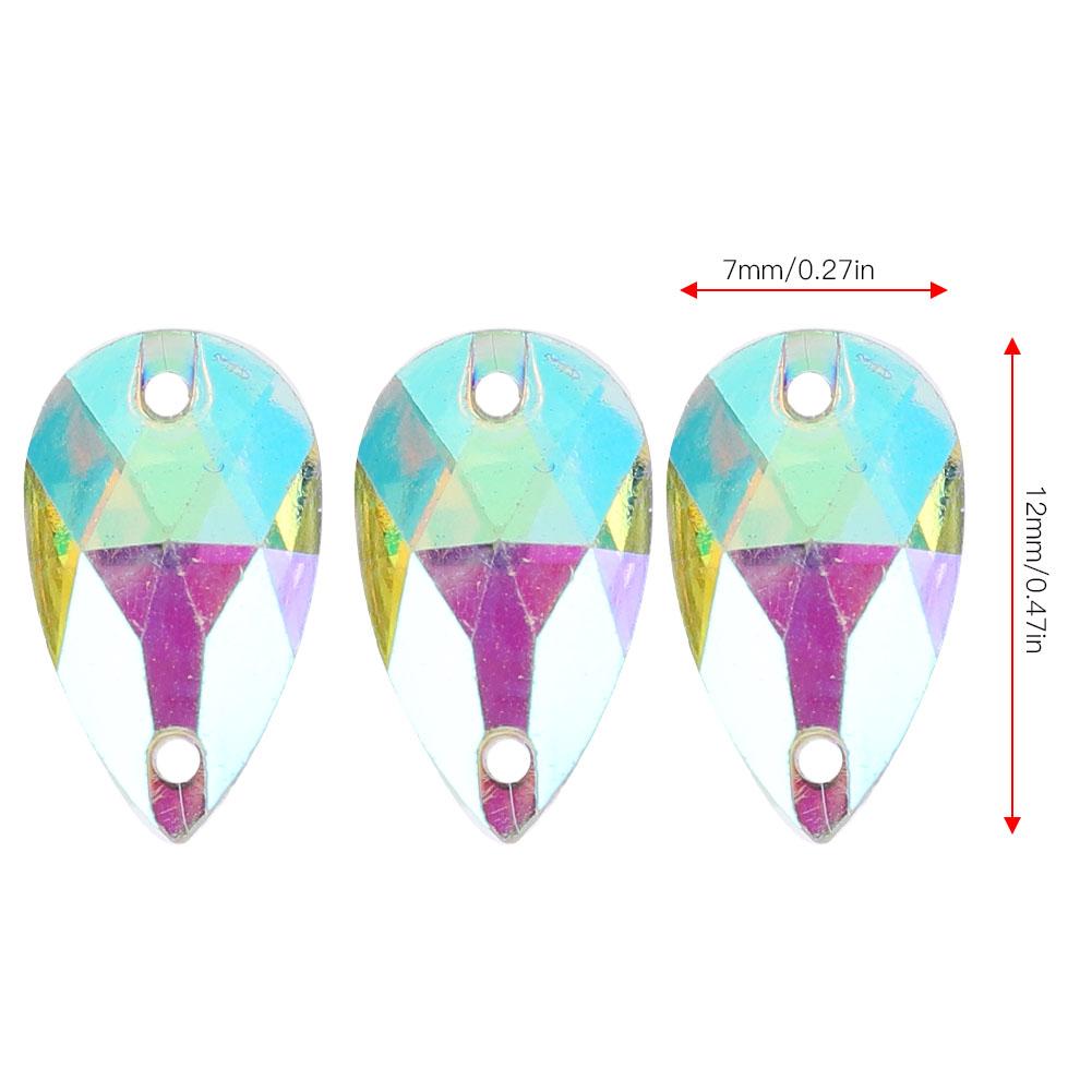 200 шт. хрустальные бусины из акриловой смолы, капельные швейные пуговицы со стразами, 7x12 мм, украшение для обуви