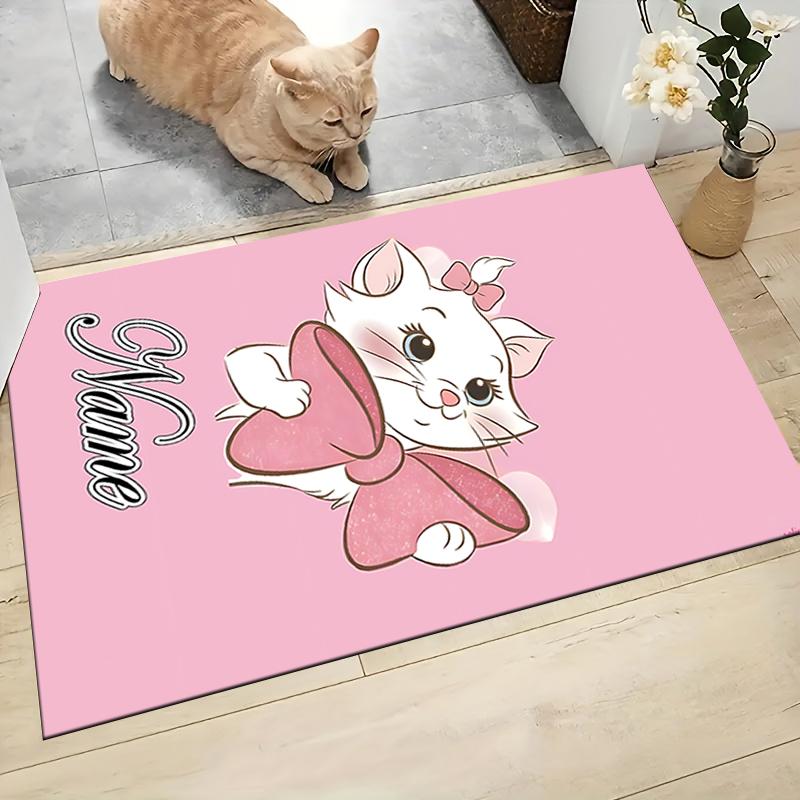 Custom Name Pink Cats Theme Carpet Rug Customizable Soft Washable Anti-Slip Home Living Room Sofa Mats Personalized Rug. 0909415