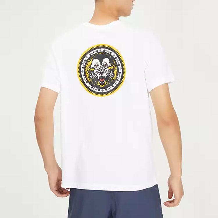 Nike Lebron Dri-Fit с животным принтом сзади, футболка с круглым вырезом, мужские топы, белые DR7648-100
