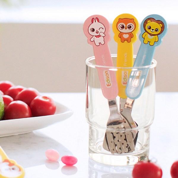 Edison Friends Owl Spoon Fork Case Baby Set, Yellow, 2 Sets