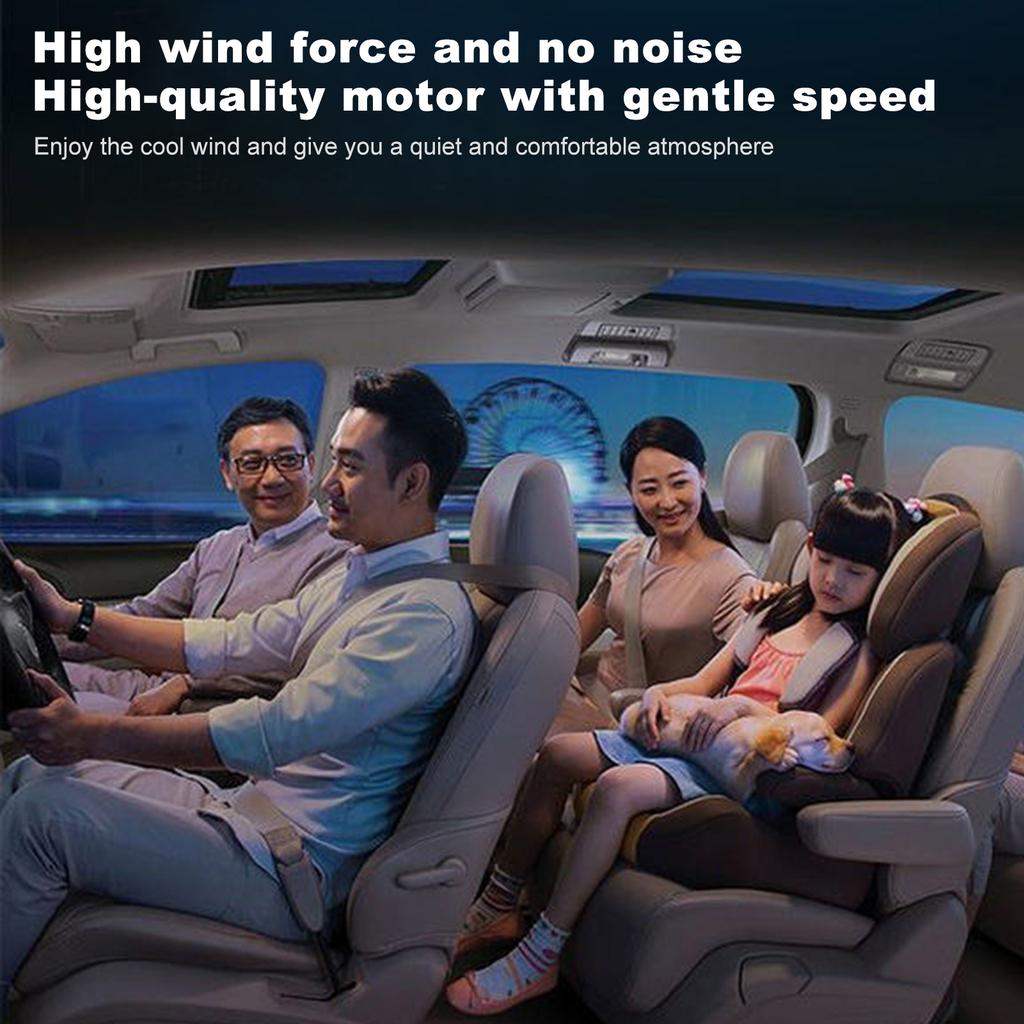 Автомобильный вентилятор охлаждения с двойной головкой, вращающийся на 360 градусов, 2 скорости, 12 В постоянного тока, сильная мощность, низкий уровень шума, сигарета