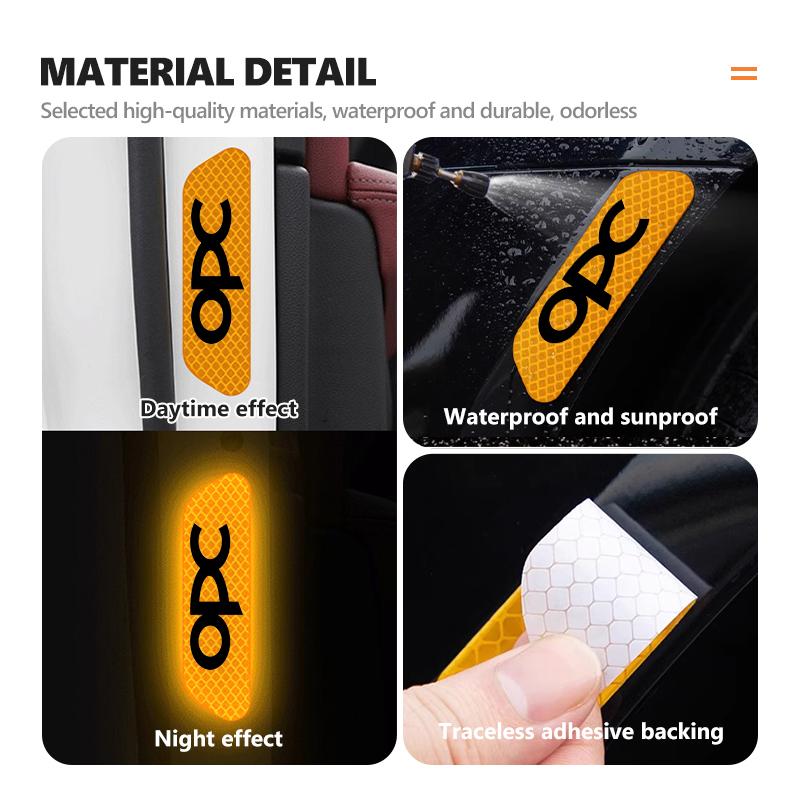 AAAJL1 Car Door Diamond Reflective Sticker Body Side Anti-collision Protection Stickers For Opel Mokka Astra H K J G Corsa D E Vectra C