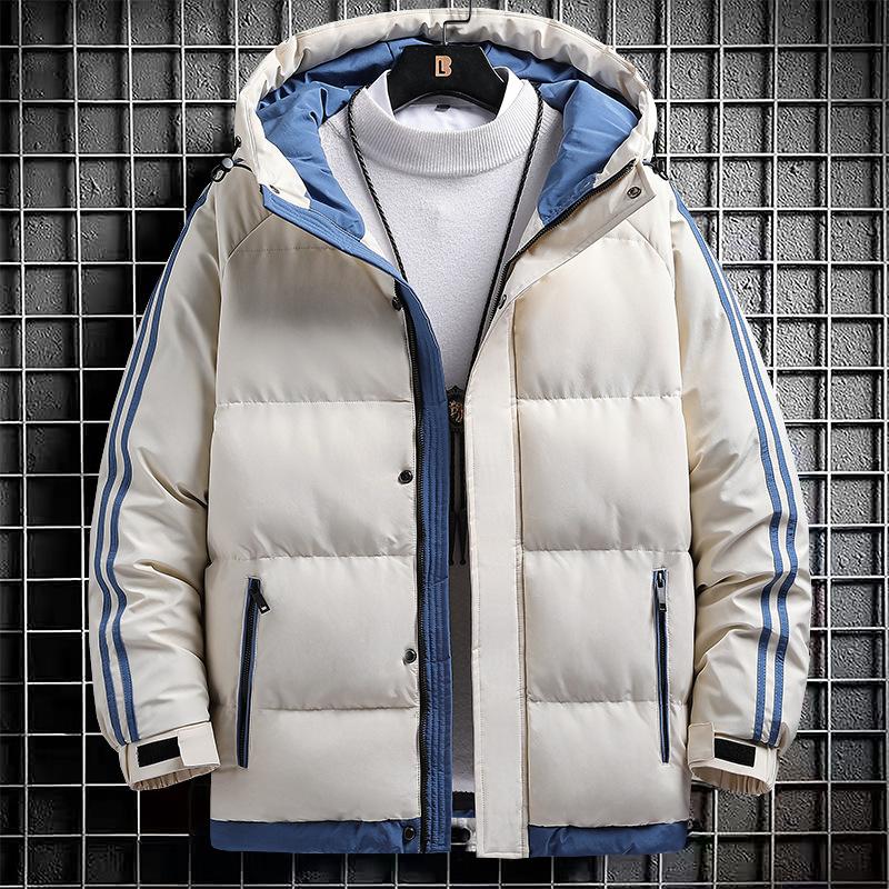 Padded-on Men's Autumn and Winter Jackets, Two Bars, Trendy Thickened Warm Padded Clothes, Tooling Padded Jackets