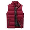 Autumn and Winter New Men's Casual Vest Solid Color Stand-up Collar Vest Warm Vest Jacket Men's Large Size Cotton Vest
