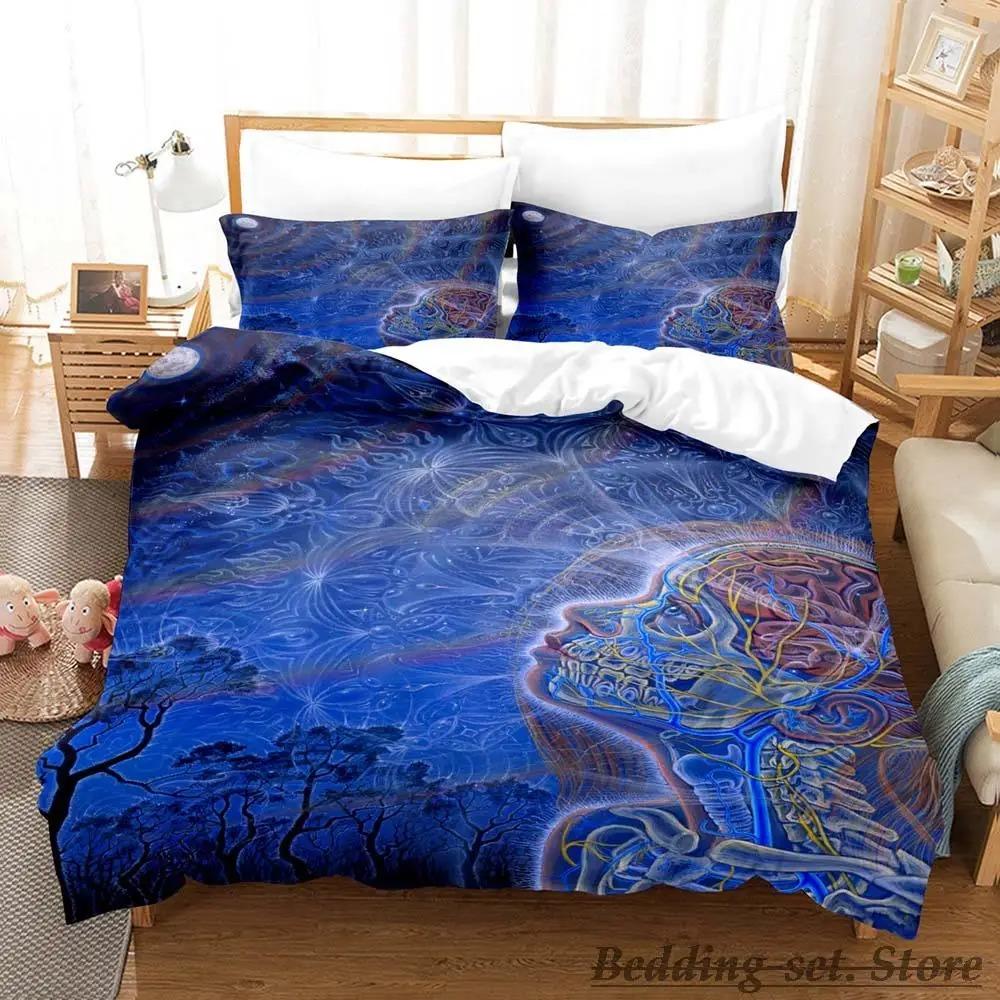 Новый комплект постельного белья Alex Grey Single Twin Full Queen King Size Bed Set Adult Kid Bedroom Duvetcover Sets Anime Parure de lit Bed