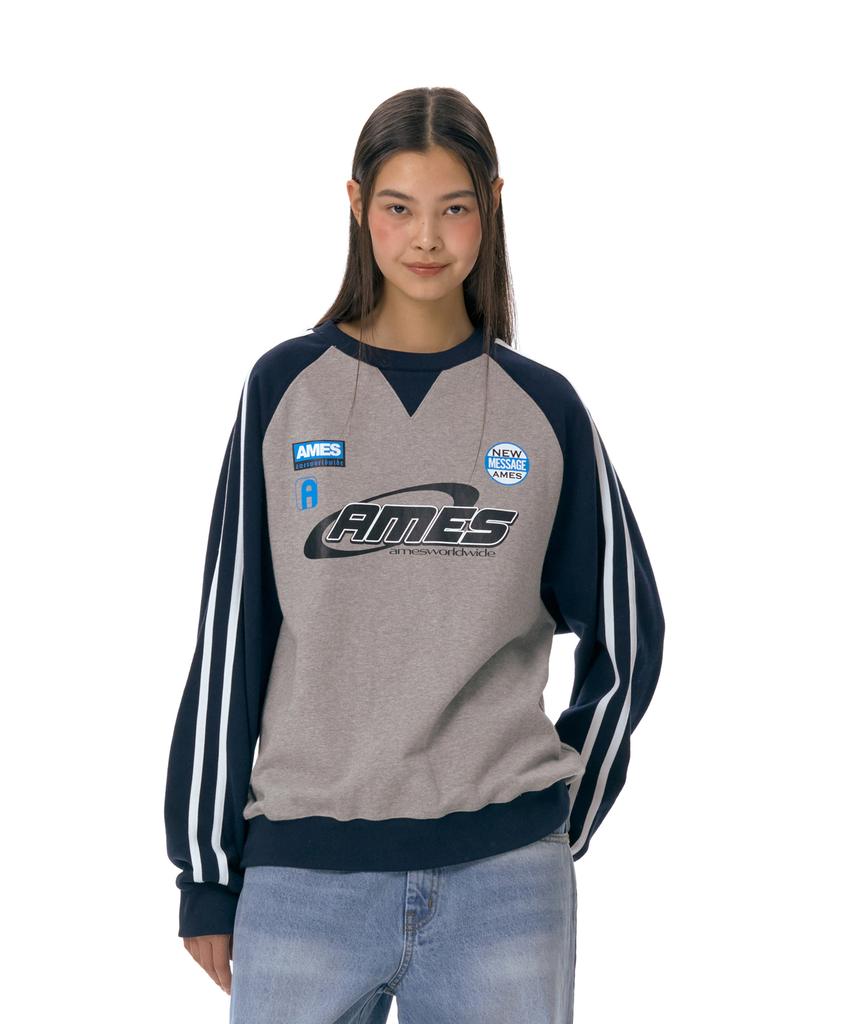 AMES-WORLDWIDE Sleeve Stitch Sweatshirt Gray (Am2Esum441A)