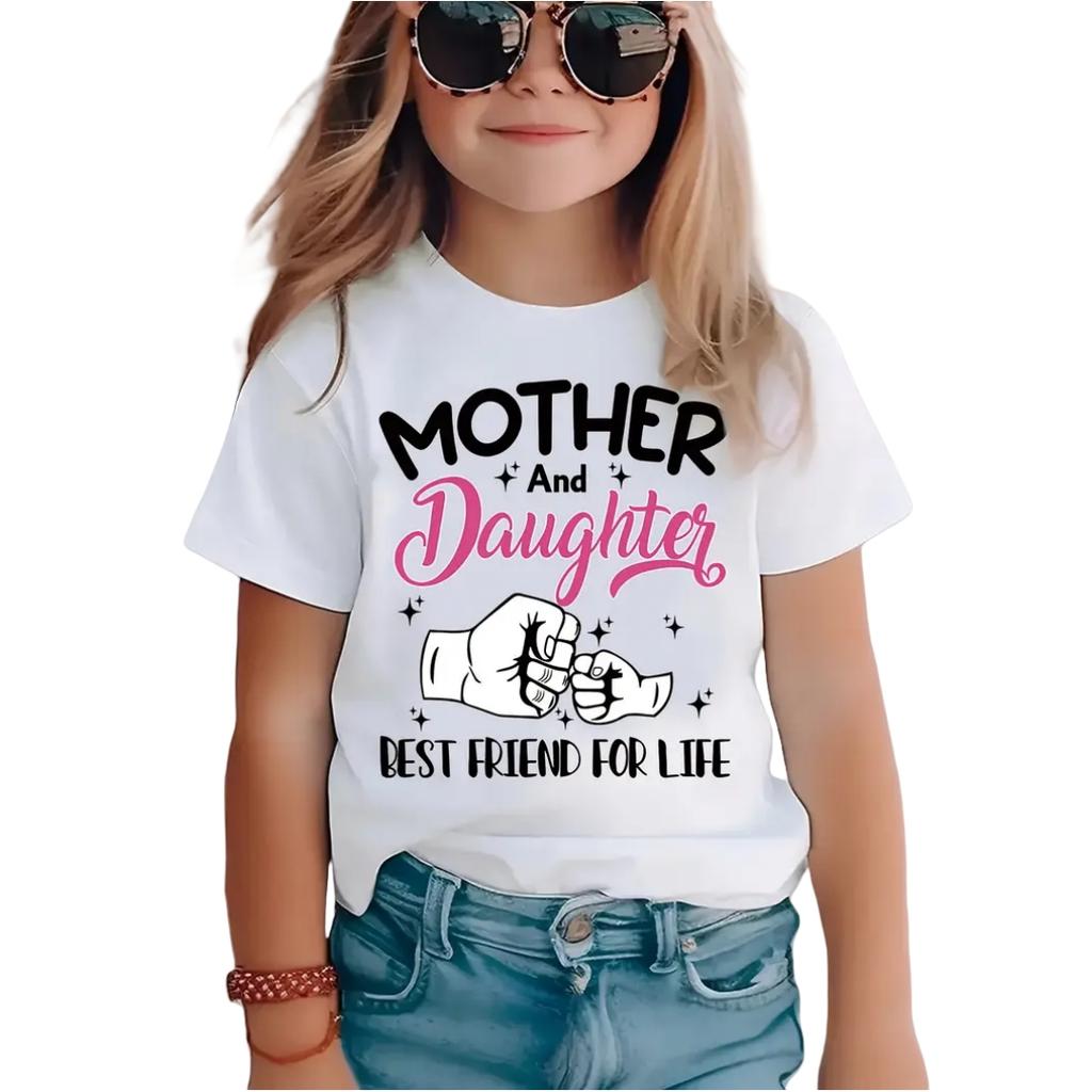 Розовый Топ для Девочки Детская Футболка Летняя Одежда для Малышей Дышащая Милая Одежда для Мальчиков Повседневный Топ с Коротким Рукавом и Круглым Вырезом Юниорская Футболка