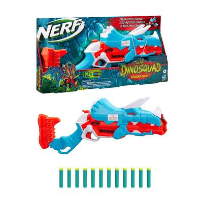 Hasbro Nerf Dino Squad Tricera Blast с 12 официальными стрелами Nerf Elite 3, стрелы, открывающиеся, хранение, дизайн,