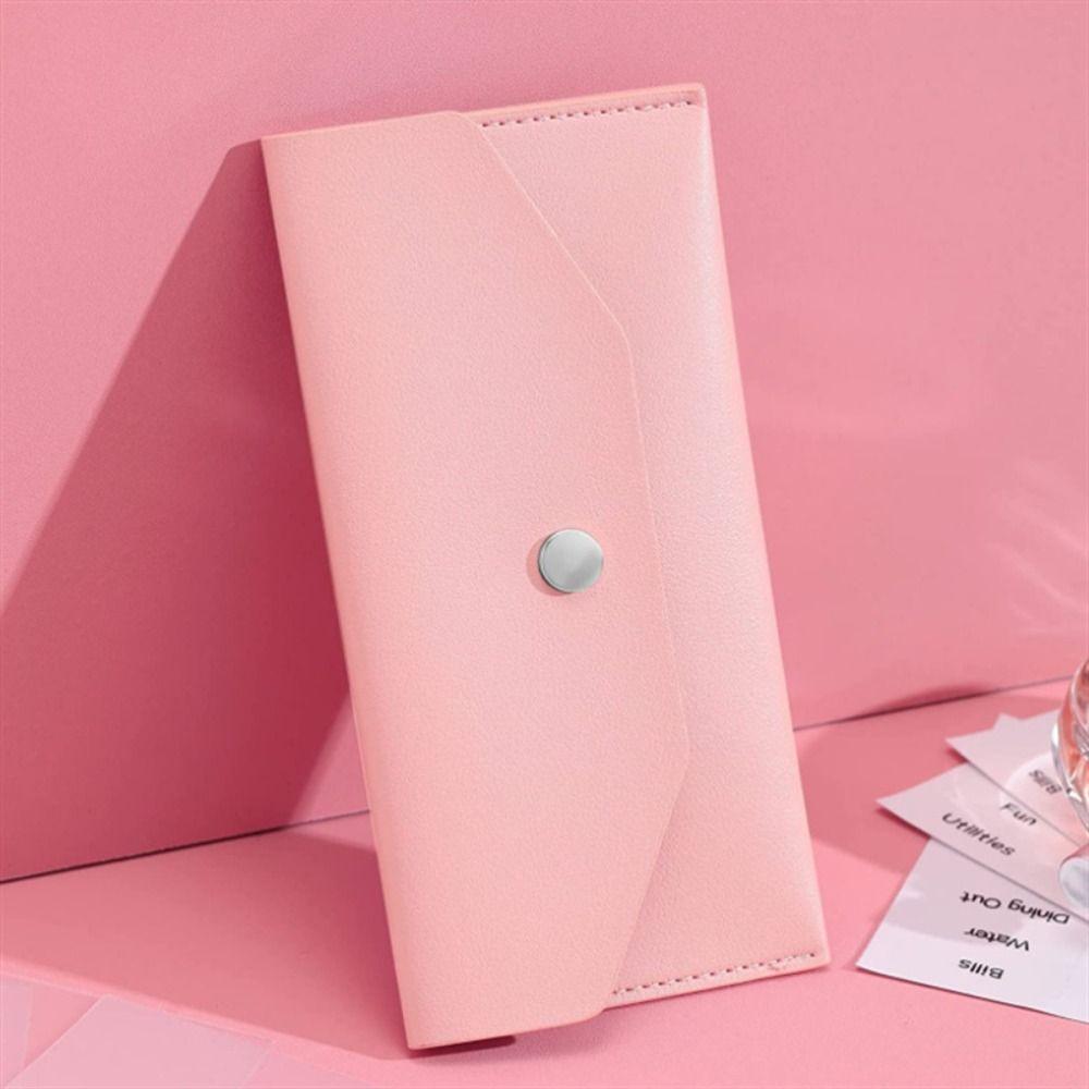 Ultra-thin Cash Envelope Wallet Wear-resistant PU Leather Money Binder Organizer Waterproof Money Pouch Holder Male Female