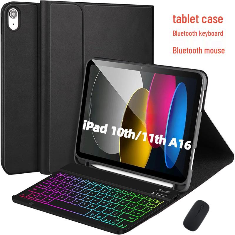 Цветной чехол-клавиатура с подсветкой для iPad 11-го поколения - A16 Съемная клавиатура с держателем для стилуса