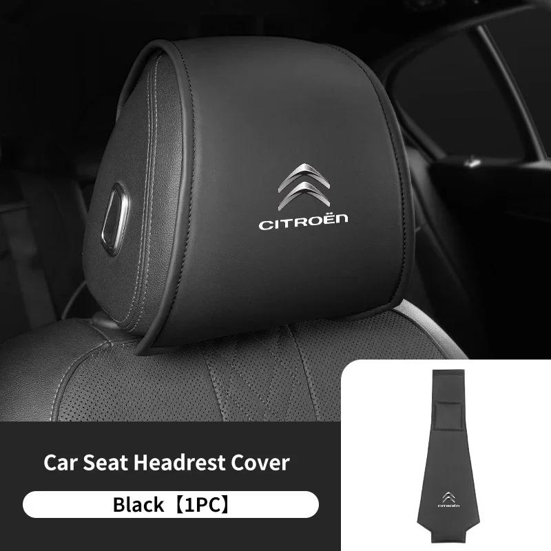 Leather Car Seat Headrest Protect Cover Universal Accessories For Citroen C5 C1 C2 C6 C4L DS3 DS4 DS5 C-Elysee Grand Berlingo ald256