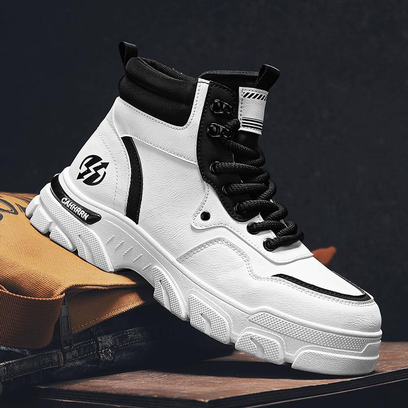 Новые модные осенние и зимние мужские высокие ботинки martin для студентов, трендовые рабочие туфли на мягкой подошве для мальчиков, кроссовки Martin с защитой труда