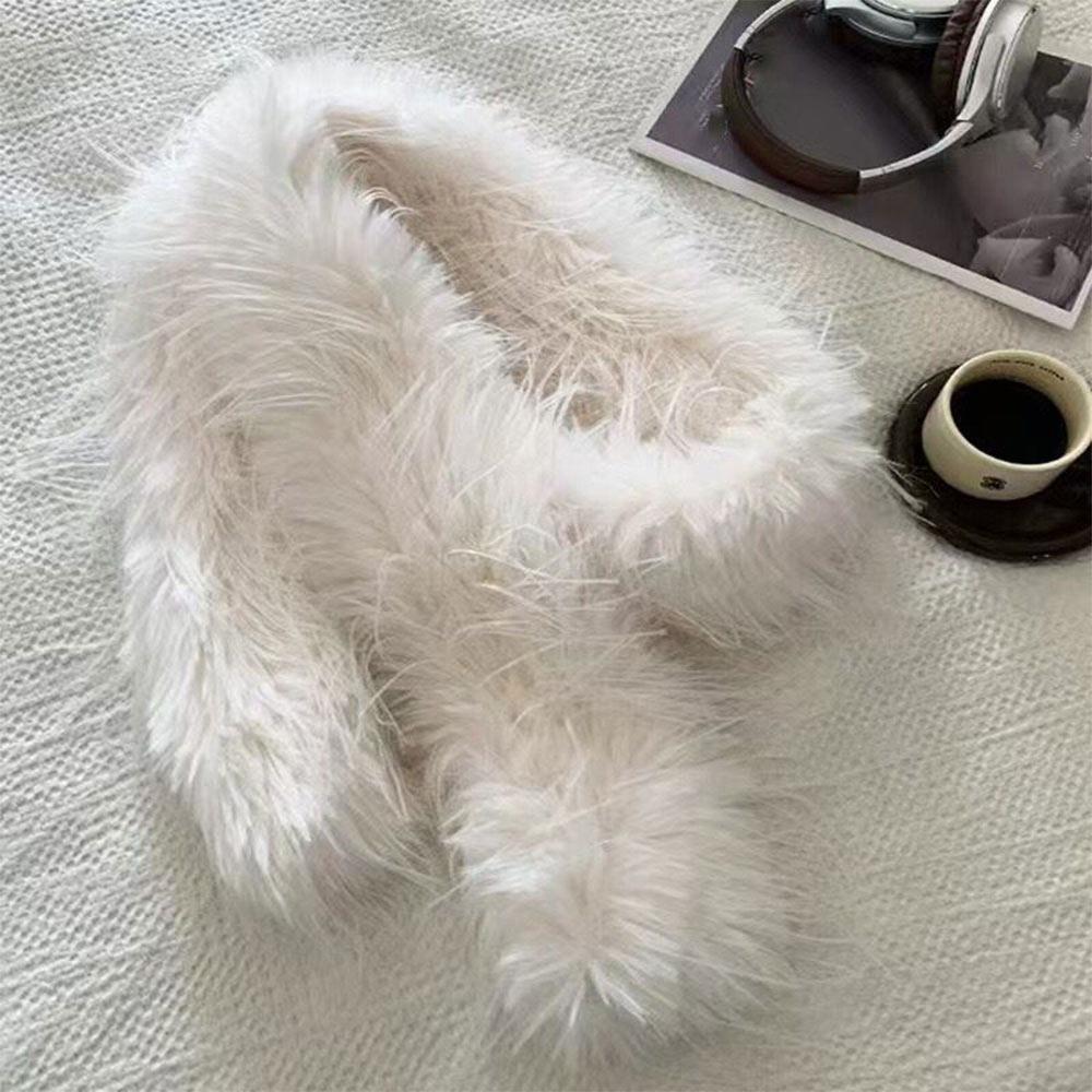 180cm Y2K Girl Scarf Party Ladies Tassels Scarves Fashionable Plush Long Strip Scarf Outdoor