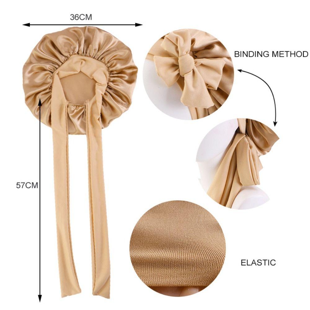 Turban Bonnet Silk Nightcap Hair Care Sleep Hat Headwear Sleeping Cap  Women Children