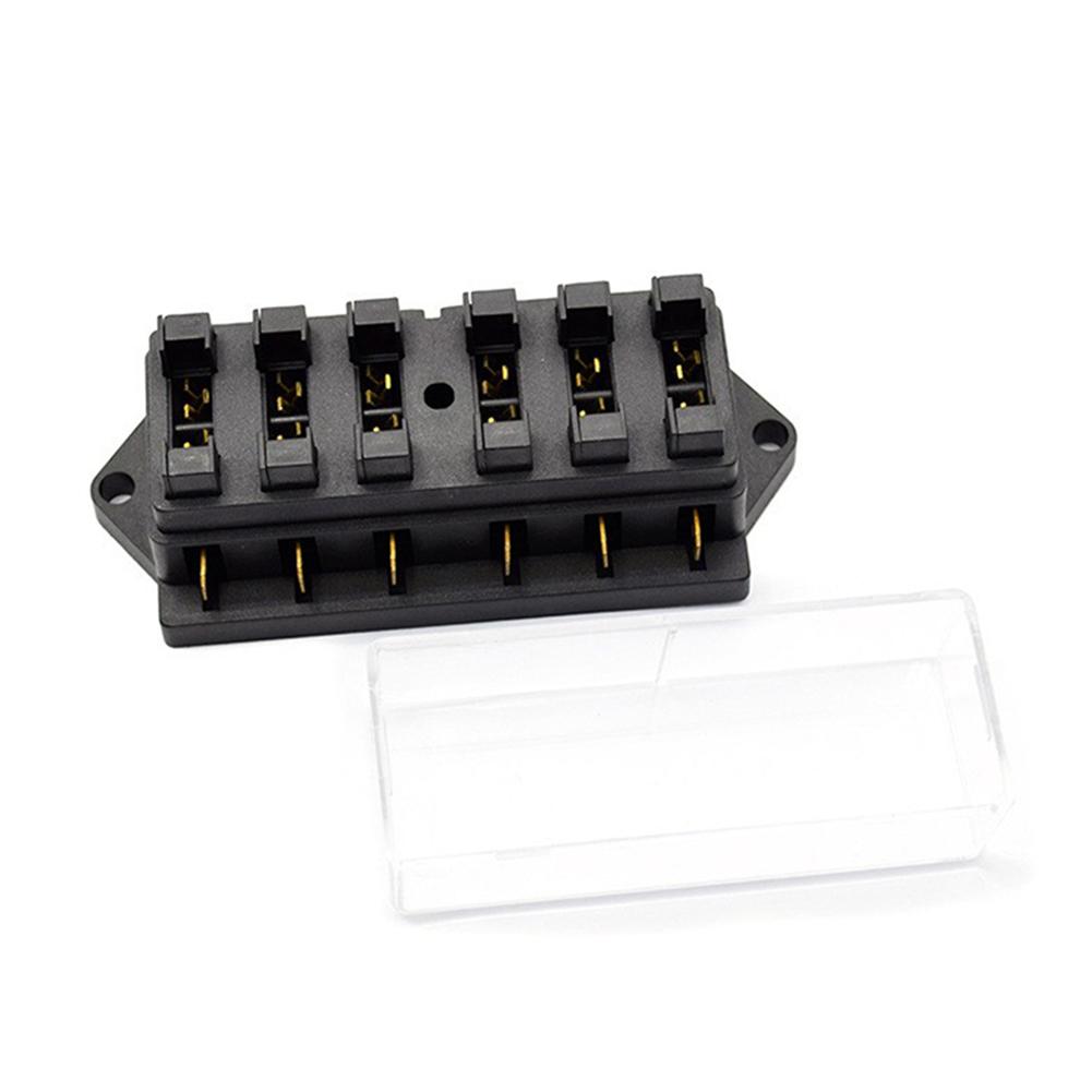 YJ-FB017 Automotive Circuit Blade Fuse Box 6 Ways Car Boat RV Block Holder Case