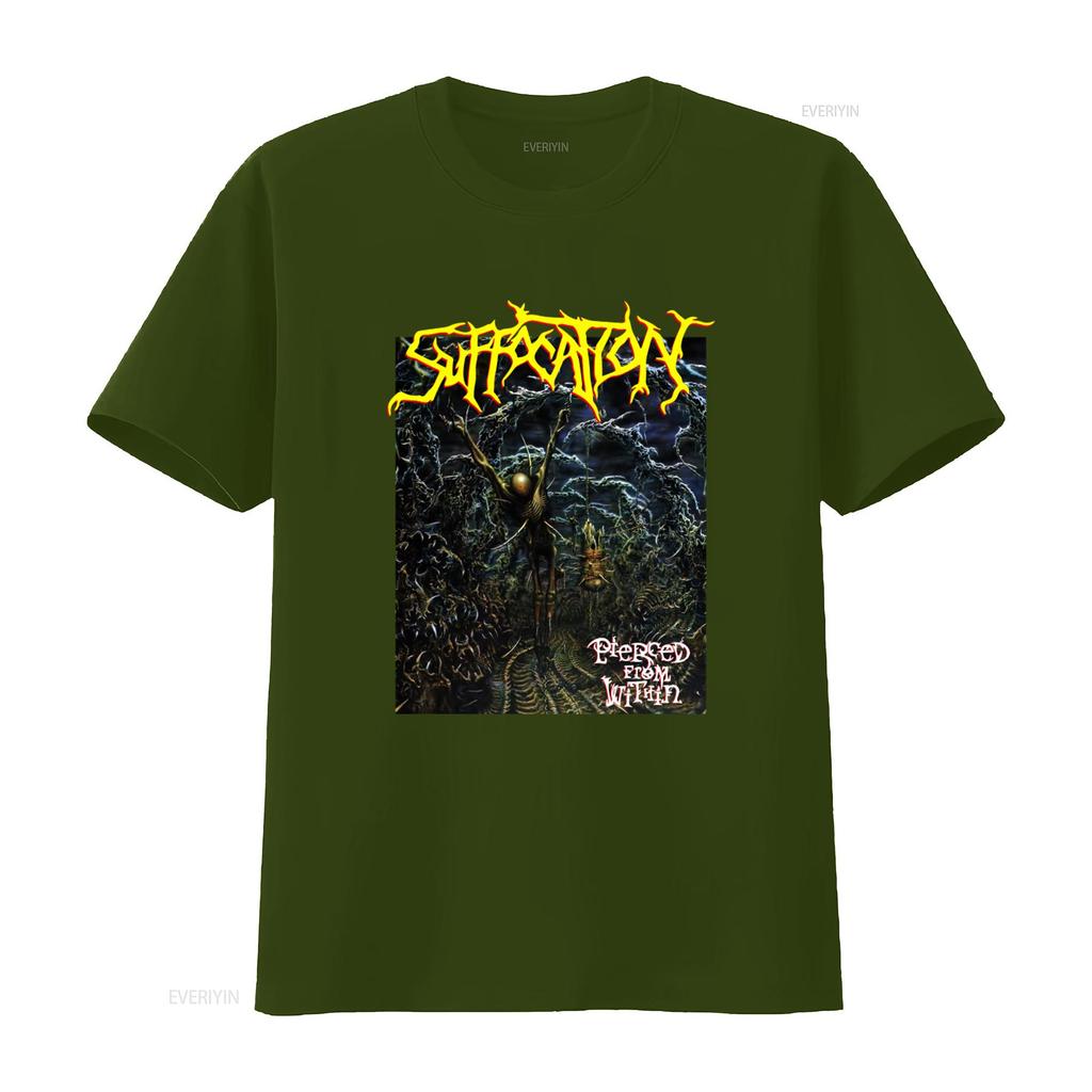 Suffocation Pierced From Within Футболка Новая Черная для Мужчин Фанаты Рока Метала Мода винтаж Стирка Уличный стиль