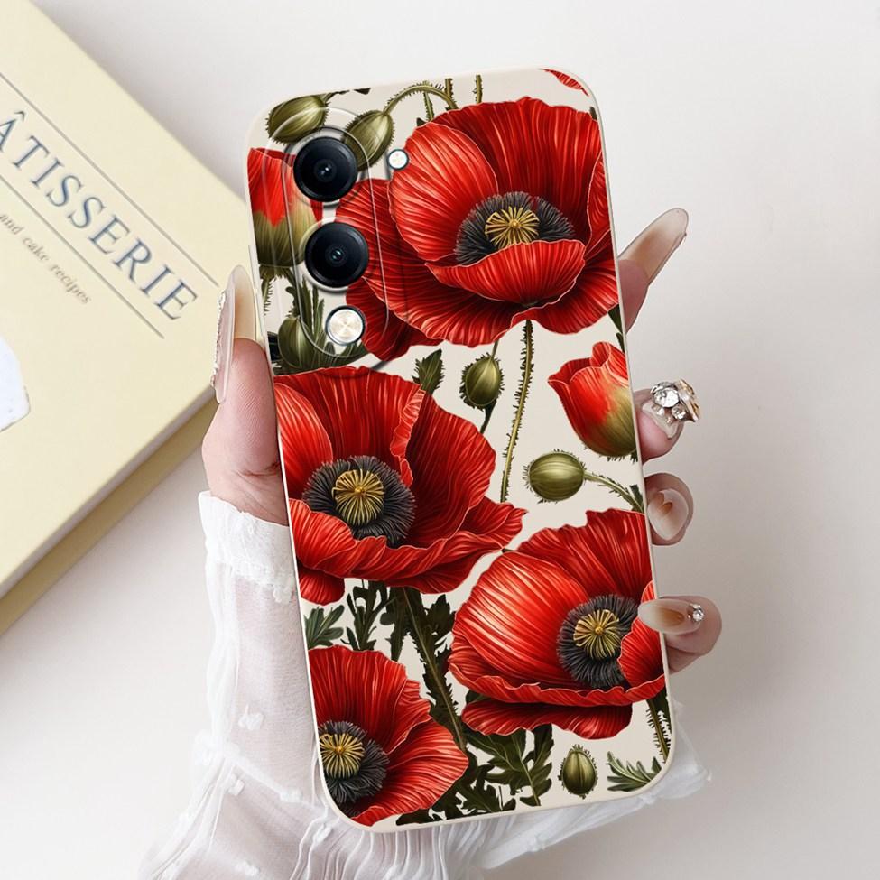 For Vivo Y04 Case V2430 Silicone Cute Cat Fashion Butterfly Flowers Love Painted Back Cover For Vivo Y04 4G Phone Case Bumper