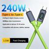 Быстрозарядный кабель USB-C на Type-C 240 Вт, цифровой LED-дисплей, кабель данных Type-C, совместим со смартфонами iPhone, Xiaomi и Samsung