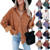 Женские и зимние рубашки Женская однотонная куртка свободного кроя с лацканами в стиле кэжуал