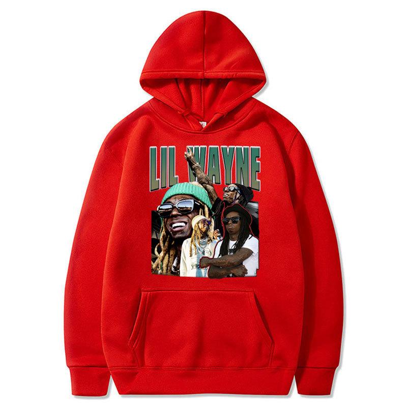 Худи с принтом рэпера Lil Wayne Мужское Женское Хип-Хоп Рэп Оверсайз