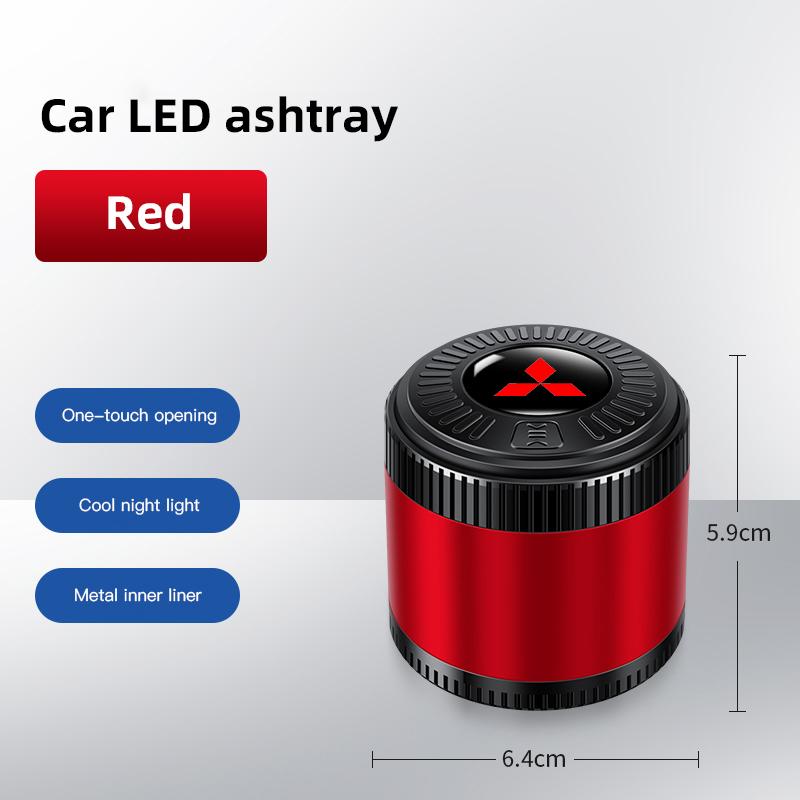 Car Interior Ashtray LED Light Portable Smoke Ashes Holder For Mitsubishi Lancer Ralliart ASX Mirage Pajero Xpander Attrage L200