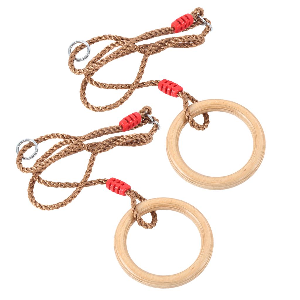 Набор из 2 шт. Фитнес Деревянное гимнастическое кольцо с веревкой Детские спортивные деревянные кольца для качелей
