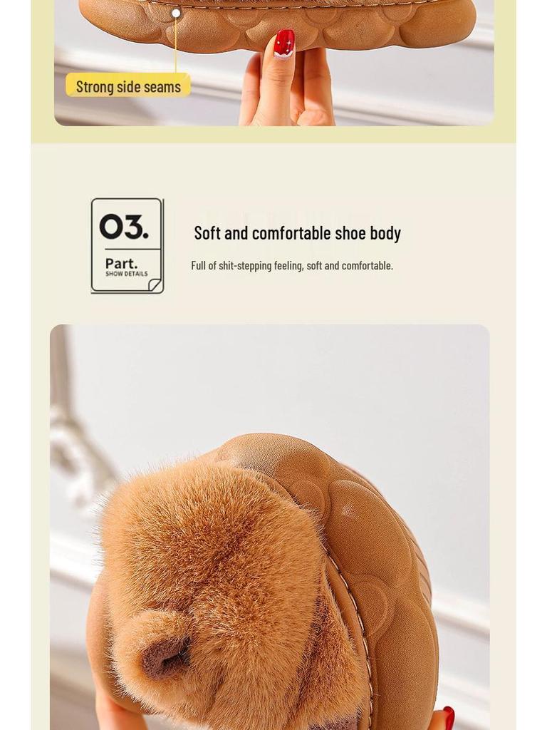 Хлопковые плюшевые тапочки-капибары - Зима 2025 | Теплая обувь для дома на толстой подошве для мужчин и женщин
