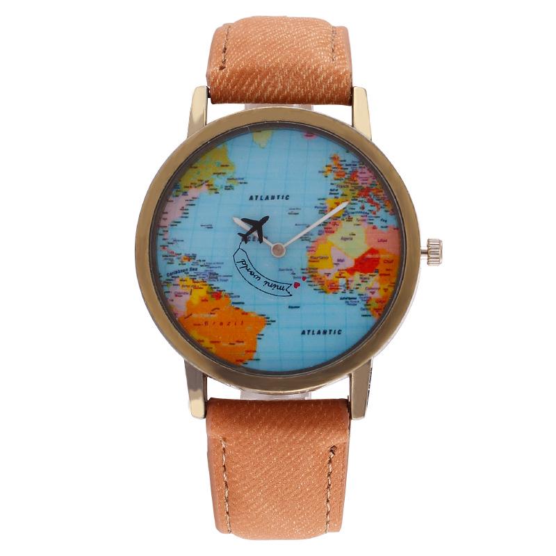 Самые продаваемые мужские джинсовые и кожаные часы с самолетом