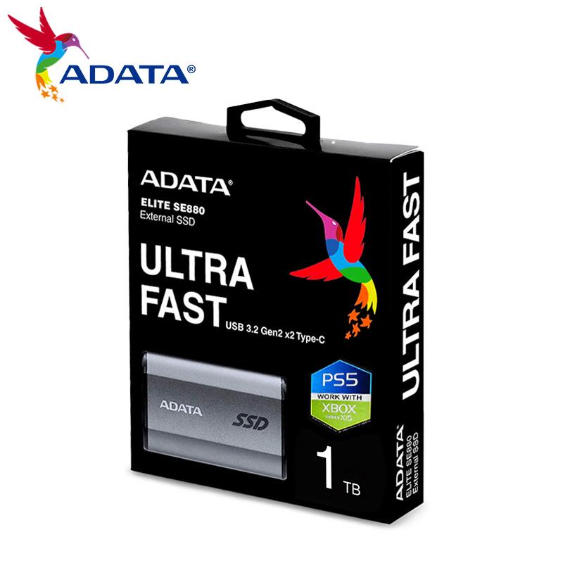 Высокоскоростной портативный твердотельный накопитель ADATA SE880 500 ГБ USB 3.2/Type-C