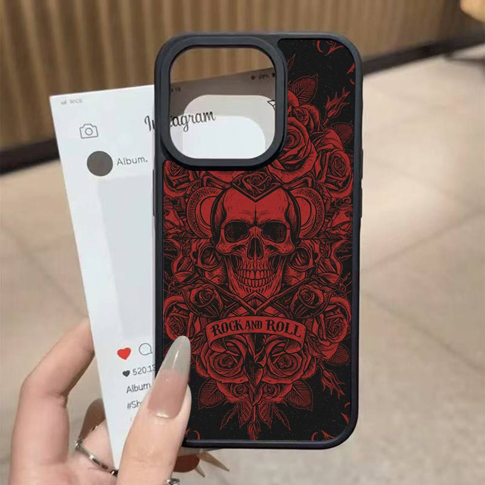 Череп Готический Жуткий Пастельный Гот Для iPhone 17 16 Pro Max Air 13 12 Mini 14 15 Plus 11 Задняя крышка из ПК+ТПУ