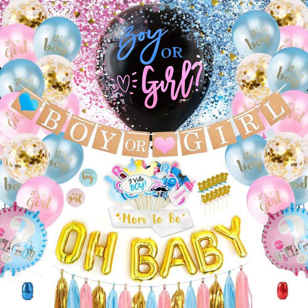 1 набор гигантских черных латексных шаров для определения пола ребенка, мальчиков или девочек, воздушные шары-конфетти для вечеринки по случаю дня рождения, украшения для вечеринки по случаю определения пола ребенка