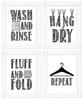 Inkdotpot 4 Piece Laundry Poster for Laundry Room Decor Wash Dry Fold Repeat , Laundry Room Posters Wall Art
