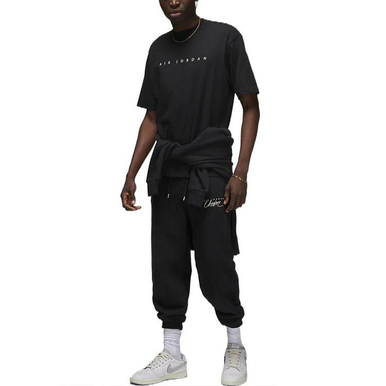 Jordan X Union Collaborative Letter Logo Sports T-Shirt Men Tops Black DV7344-010