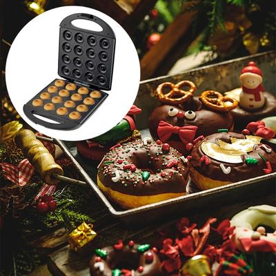 Мини-машина для изготовления пончиков, пищевая антипригарная поверхность, 16 отверстий, вилка европейского стандарта, можно мыть в посудомоечной машине, мощная, маленькая машина для изготовления пончиков, работающая по принципу Plug-Play