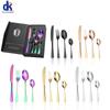 16pcs 20pcs 24pcs Stainless Steel Tableware Set Rainbow Dinnerware Knife Fork Coffee Spoon Cutlery Western Dinner Hotel Flatware