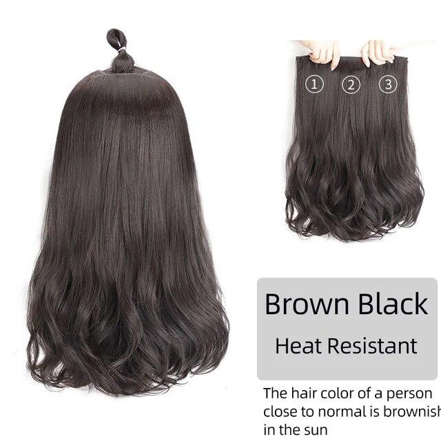 Синтетические волосы для наращивания, длинные прямые, вьющиеся, волнистые, натуральный искусственный парик, женский зажим на заколке, цельные волосы для женщин
