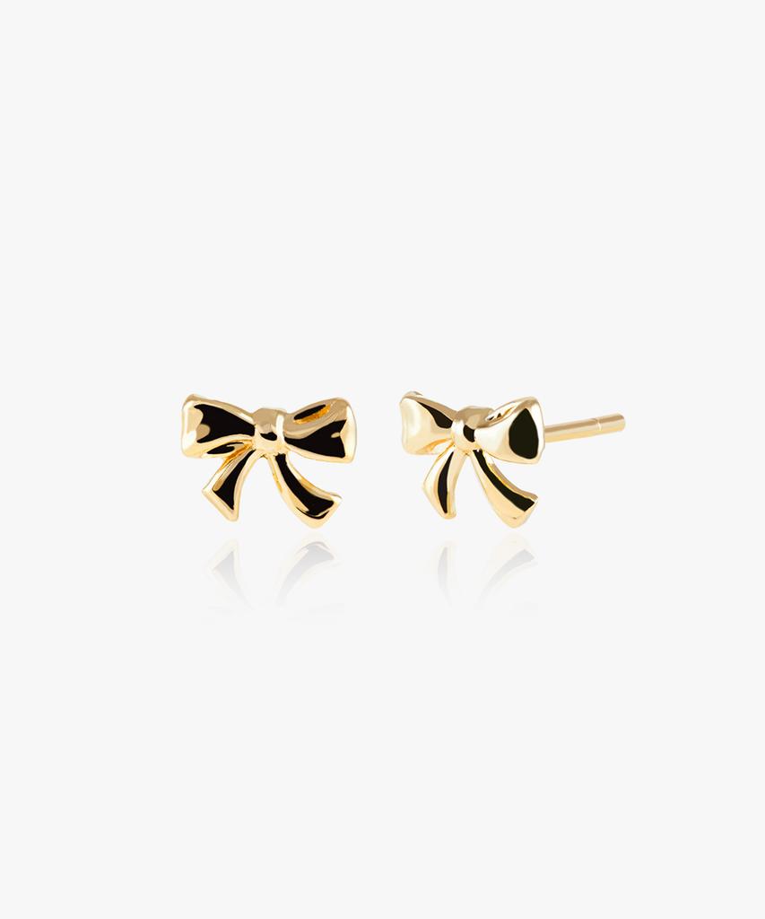 Helene Jewelry Серьги-маленькие бантики из 14-каратного золота