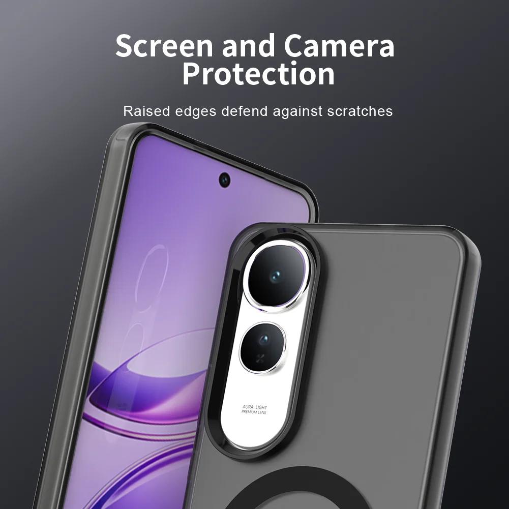 Magnetic Wireless Charging Case For Vivo V50 Lite 5G Cover Candy Colors Transparent Back Shell Fundas Coque