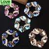 Atmospheric Crystal Brooch Shirt Coat Women 'S Round Streamer Blue Floral Vintage Clothes Corsage