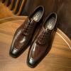 Fashion Classic Brogue Shoe Men's Business Suits Shoes New Style Genuine Leather Handmade Formal Office Wedding Party Mans Dress Shoes