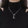 Луна кулон ожерелья для женщин богемный серебряный цвет цепочка-колье ожерелье простые ювелирные изделия бижутерия воротники