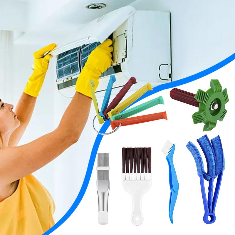 Набор для чистки ребер кондиционера, щетка для чистки катушек кондиционера, выпрямитель ребер конденсатора, инструмент для ремонта радиаторов кондиционера, испарителей