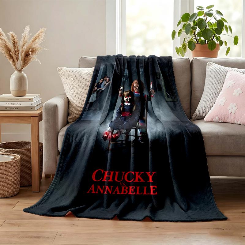 Chucky with Tiffany blanket Flannel Blanket Soft Cozy Plush Throw for Sofa Bed Lightweight Home Decoration